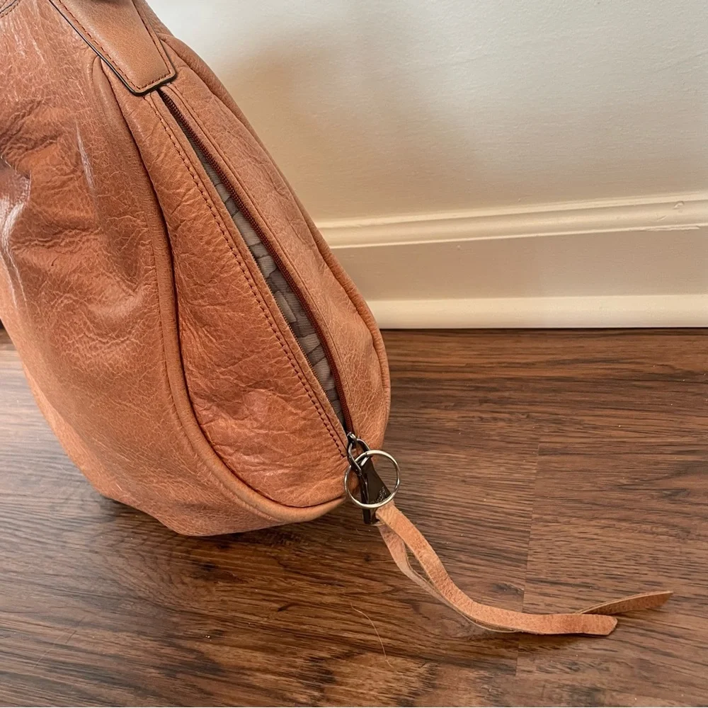 Aimee Kestenberg Leather Hobo Shoulder Bag Tan Slouchy Bag